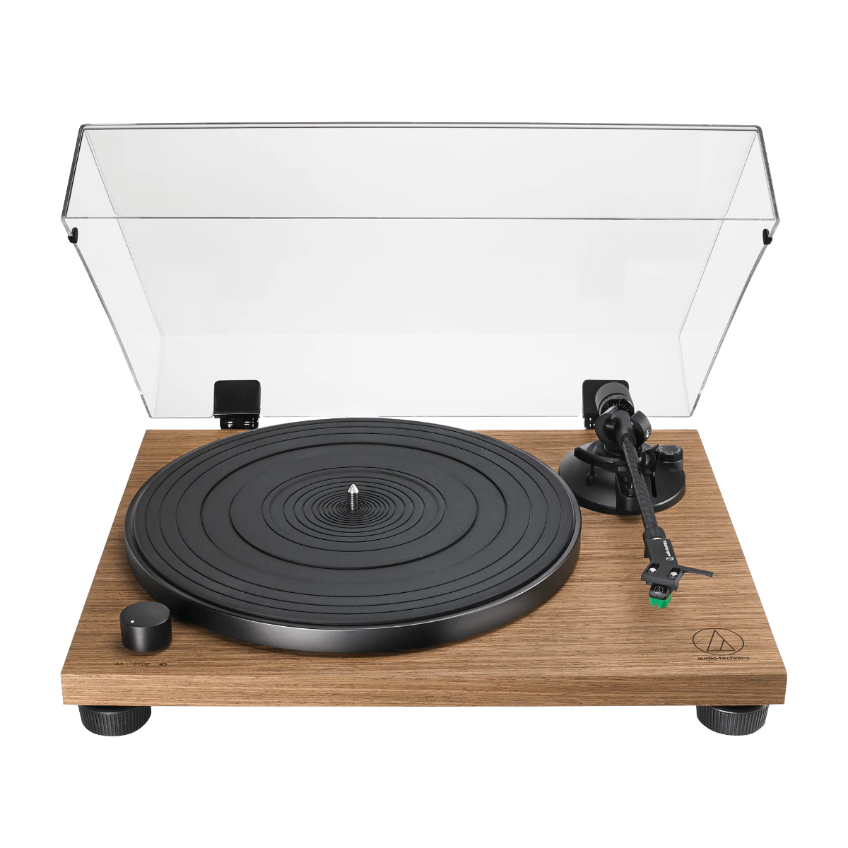 Audio-Technica white background product image of the AT-LPW40WN turntable